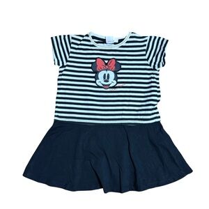 Disney Minnie Mouse Striped Dress Short Sleeve Skater Style Size 5